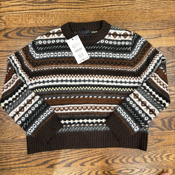 Zara Brown Multicolor Patterned Sweater - Picture 4 of 5